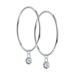 Серьги из серебра с фианитами