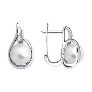 Серьги из серебра с жемчугом