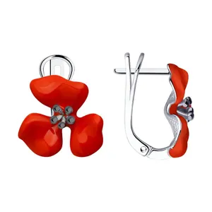 Серьги из серебра с эмалью