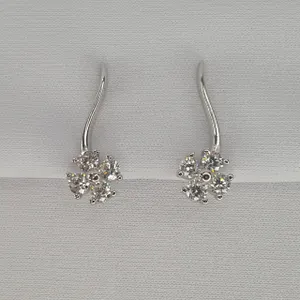 Серьги из серебра с фианитами