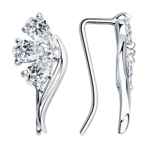 Серьги из серебра с фианитами