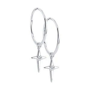 Серьги из серебра с фианитами