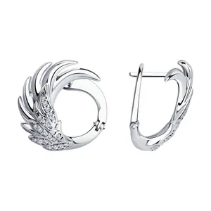 Серьги из серебра с фианитами