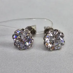 Серьги из серебра с фианитами