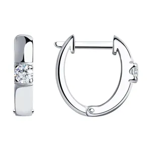 Серьги из серебра с фианитами