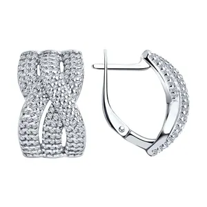 Серьги из серебра с фианитами