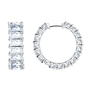 Серьги из серебра с фианитами