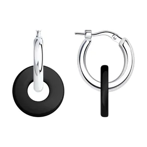 Серьги из серебра с керамическими вставками