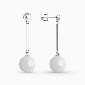 Серьги из серебра с керамическими вставками