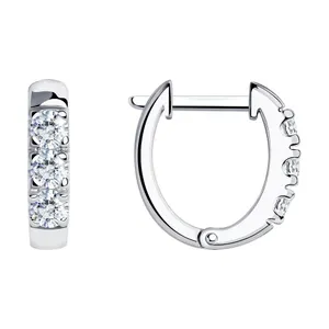 Серьги из серебра с фианитами