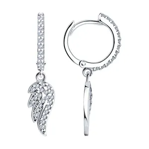 Серьги из серебра с фианитами