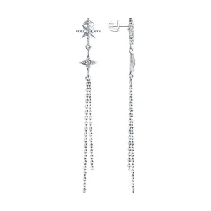 Серьги из серебра с фианитами