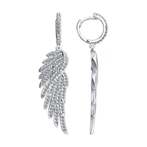 Серьги из серебра с фианитами