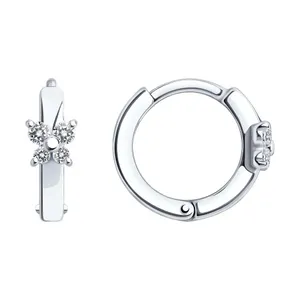 Серьги из серебра с фианитами