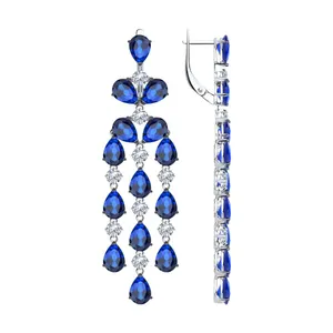 Серьги из серебра с фианитами