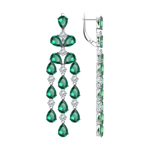 Серьги из серебра с фианитами