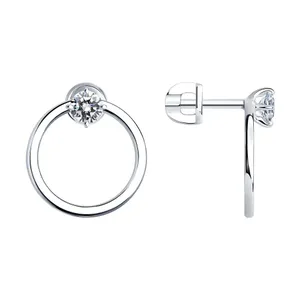 Серьги из серебра с фианитами