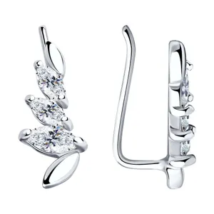 Серьги из серебра с фианитами