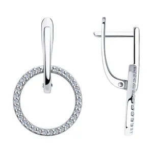 Серьги из серебра с фианитами