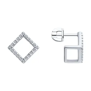 Серьги из серебра с фианитами