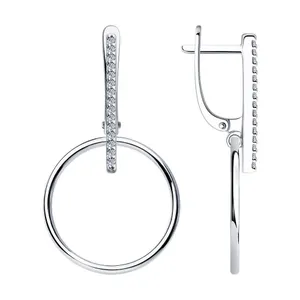 Серьги из серебра с фианитами