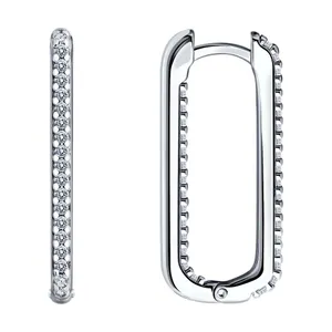 Серьги из серебра с фианитами