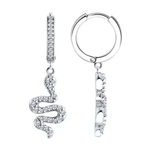 Серьги из серебра с фианитами