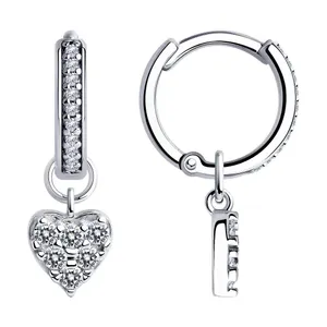 Серьги из серебра с фианитами