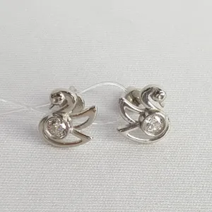 Серьги из серебра с фианитами