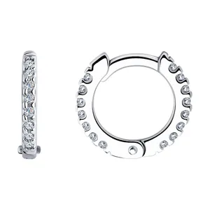 Серьги из серебра с фианитами