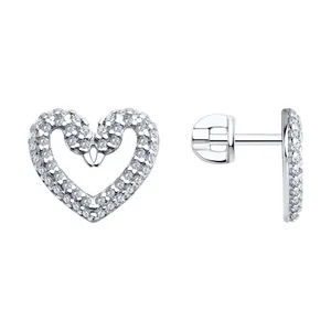 Серьги из серебра с фианитами