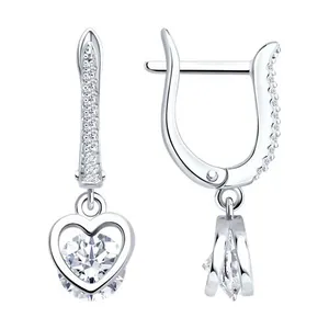 Серьги из серебра с фианитами