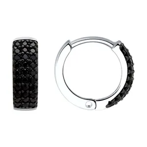 Серьги из серебра с фианитами