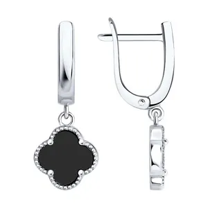 Серьги из серебра с минеральным стеклом