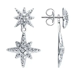 Серьги из серебра с фианитами