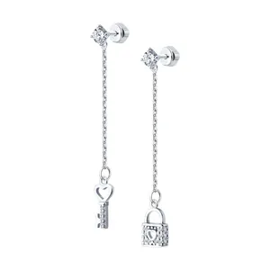 Серьги из серебра с фианитами