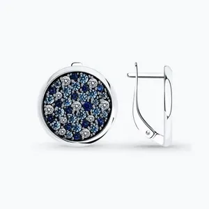 Серьги из серебра с фианитами