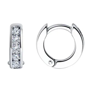 Серьги из серебра с фианитами