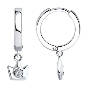 Серьги из серебра с фианитами