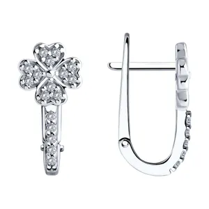 Серьги из серебра с фианитами