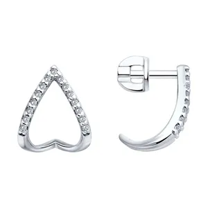 Серьги из серебра с фианитами