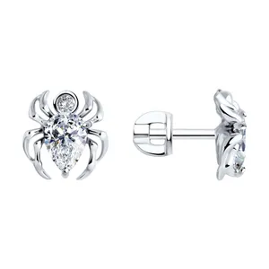 Серьги из серебра с фианитами