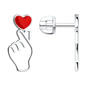 Серьги из серебра с эмалью