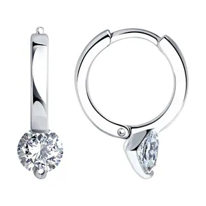 Серьги из серебра с фианитами