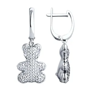 Серьги из серебра с фианитами