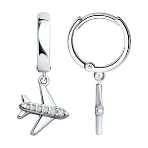 Серьги из серебра с фианитами