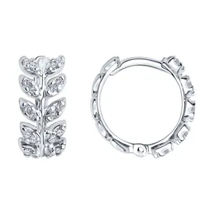 Серьги из серебра с фианитами