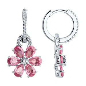 Серьги из серебра с фианитами