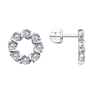 Серьги из серебра с фианитами