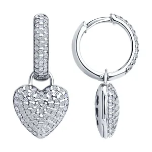 Серьги из серебра с фианитами